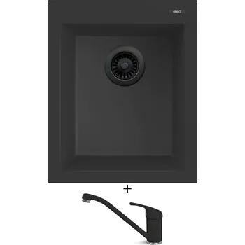 Granitový dřez Granitový dřez SET Elleci QUADRA 100 černá edice + Elleci MINERVA G40 full black