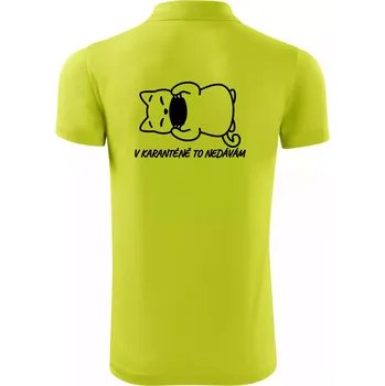 Pánská košile V karanténě to nedávám - Polokošile Victory sportovní (dresovina) - 2XL ( Limetková )