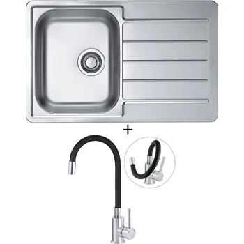 Nerezový dřez Nerezový dřez SET Alveus LINE 80 nerez + Deante NEO LUNO BOC B720 nerez