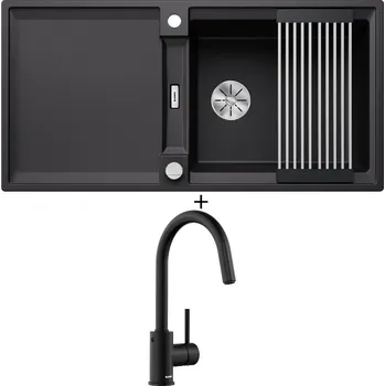 Granitový dřez Granitový dřez SET Blanco ADIRA XL 6 S černá s excentrem 527617 + Blanco MIDA-S černá matná 526653