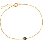 Náramek s kulatým černým diamantovým přívěskem, žluté zlato IZBR987B + dárkové balení LUXUS zdarma