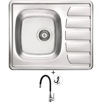 Nerezový dřez Nerezový dřez SET Alveus ZOOM 10 tkaná struktura + Alveus MINTAS chrom/černá