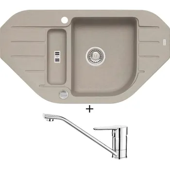 Granitový dřez Granitový dřez SET Alveus NIAGARA 60 pebble 02 + Deante CORIO BFC 060M chrom