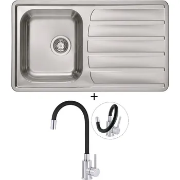 Nerezový dřez Nerezový dřez SET Alveus ZOOM 30 Maxim nerez + Deante NEO LUNO BOC B720 nerez