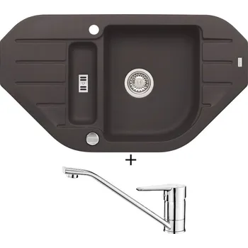 Granitový dřez Granitový dřez SET Alveus NIAGARA 60 chocolate 03 + Deante CORIO BFC 060M chrom