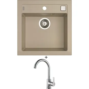 Granitový dřez Granitový dřez SET Alveus FORMIC 20 pebble 02 + Alveus TONIA chrom