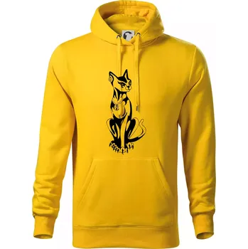 Pánská mikina Kočka - Egyptská kočka - Mikina pánská Cape s kapucí - 2XL ( Žlutá )