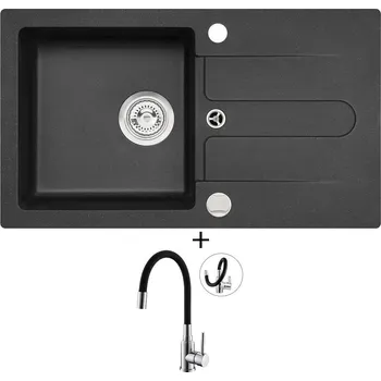 Granitový dřez Granitový dřez SET Alveus CORTINA 110 black 91 + Alveus MINTAS chrom/černá