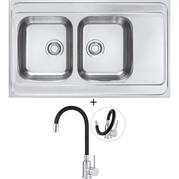 Nerezový dřez Nerezový dřez SET Alveus CLASSIC PRO 80 nerez + Deante NEO LUNO BOC B720 nerez