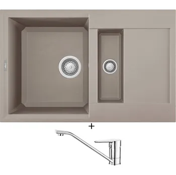 Granitový dřez Granitový dřez SET Elleci EASY 325 G43 tortora + Deante CORIO BFC 060M chrom