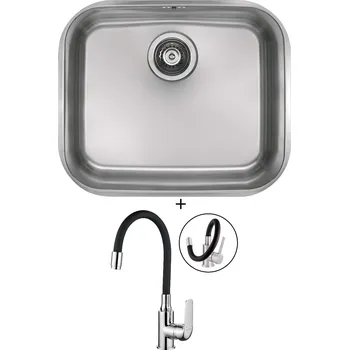 Nerezový dřez Dřez pod desku SET Alveus VARIANT 10/180 nerez + Kuchinox ELZA BKE 761 chrom/černá