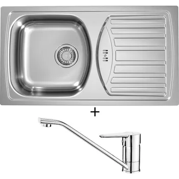 Kuchyňský dřez Nerezový dřez SET Alveus BASIC 150 fi 90 nerez + Deante CORIO BFC 060M chrom