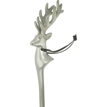 Lžíce na botu Stříbrná kovová obouvací lžíce s hlavou jelena Deer - 52*5*1cm