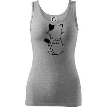 Dámské tričko Pořád kočka - Dámské tílko - M ( Tmavě šedý melír )
