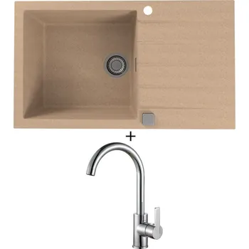Granitový dřez Granitový dřez SET Alveus CADIT 40 beige 55 + Alveus TONIA chrom