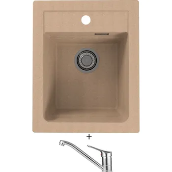 Granitový dřez Granitový dřez SET Alveus ATROX 10 beige 55 + Alveus RIVIERA X chrom