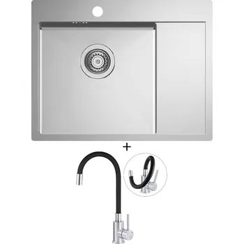 Nerezový dřez Nerezový dřez SET Alveus QUARTO 20 nerez + Deante NEO LUNO BOC B720 nerez