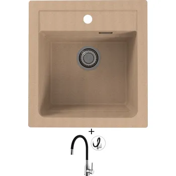 Granitový dřez Granitový dřez SET Alveus ATROX 20 beige 55 + Alveus MINTAS chrom/černá