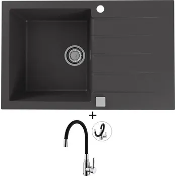 Granitový dřez Granitový dřez SET Alveus CADIT 20 black 91 + Alveus MINTAS chrom/černá