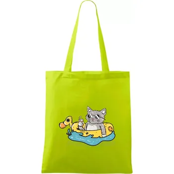 Kočka v kruhu - Taška bavlněná - 42 x 38 cm ( Limetková )