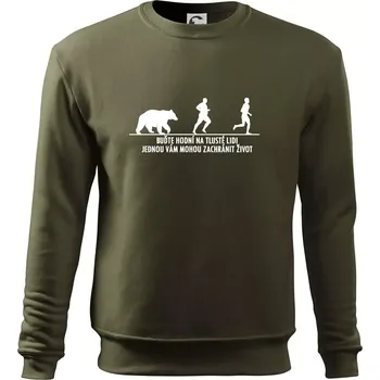 Pánská mikina Buďte hodní na tlusté lidi - Mikina Essential pánská - 2XL ( Military )