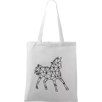 Nákupní taška Geometrie - kůň jednobarevná - Taška bavlněná - 42 x 38 cm ( Bílá )