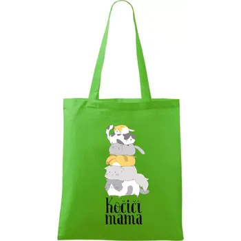 Nákupní taška Kočičí máma - Taška bavlněná - 42 x 38 cm ( Apple Green )