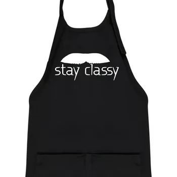 Kuchyňská zástěra Stay Classy - mustache - Dětská zástěra na vaření - Univerzální velikost ( Černá )