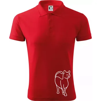 Pánská košile Ladná kočka - Polokošile pánská Pique Polo 203 - M ( Červená )