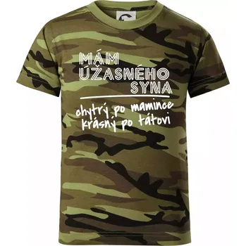 Chlapecké oblečení Mám úžasného syna - Dětské maskáčové triko - 122 cm/6 let ( Zelený maskáč )