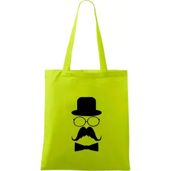 Mustache pán - Taška bavlněná - 42 x 38 cm ( Limetková )