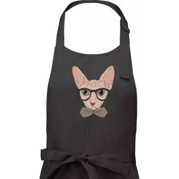 Kuchyňská zástěra Hipster sphynx - Dámská zástěra na vaření - Univerzální velikost ( Tmavá břidlice (šedá se zeleným nádechem) )
