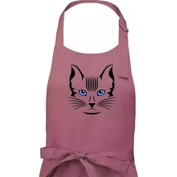 Kuchyňská zástěra Kočka hlava skica - Pánská zástěra na vaření - Univerzální velikost ( Starorůžová )