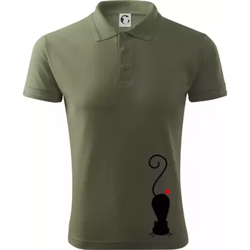 Pánská košile Zamilovaná kočka ležící - Polokošile pánská Pique Polo 203 - M ( Khaki )