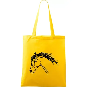 Nákupní taška Kůň - hlava celá - Taška bavlněná - 42 x 38 cm ( Žlutá )