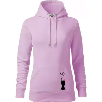 Dámská mikina Zamilovaná kočka ležící - Mikina dámská Cape s kapucí - M ( Orchid )