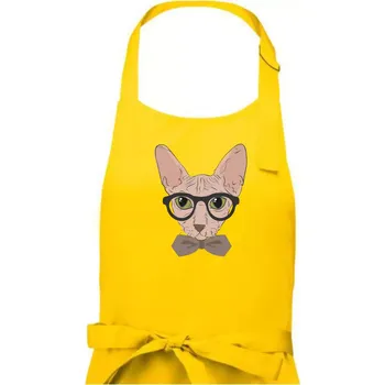 Kuchyňská zástěra Hipster sphynx - Pánská zástěra na vaření - Univerzální velikost ( Žlutá )