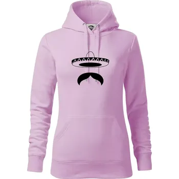 Dámská mikina Mexican Mustache - Mikina dámská Cape s kapucí - S ( Orchid )