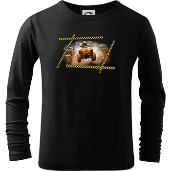 Chlapecké tričko Čtyřkolka v letu - Triko dětské Long Sleeve - 122 cm/6 let ( Černá )