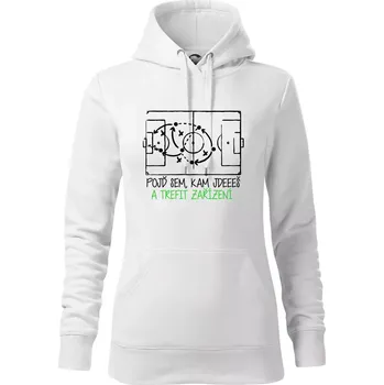 Dámská mikina Pojď sem, kam jdeš a trefit zařízení - Mikina dámská Cape s kapucí - L ( Bílá )