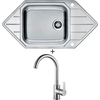 Nerezový dřez Nerezový dřez SET Alveus PRAKTIK 130 nerez + Alveus TONIA chrom