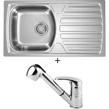 Nerezový dřez Nerezový dřez SET Alveus BASIC 170 fi 90 tkaná struktura + Alveus OAZA chrom