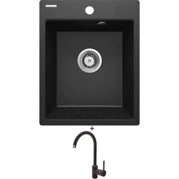 Granitový dřez Granitový dřez SET Deante CORIO ZRC 2103 černá + Deante NEMEZJA BEN 262M černá