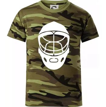 Florbal maska - Dětské maskáčové triko - 104-110cm / 3-4 roky ( Zelený maskáč )