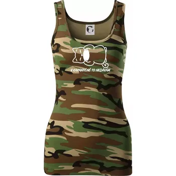 V karanténě to nedávám - Dámské Maskáčové tílko - M ( Hnědý maskáč )