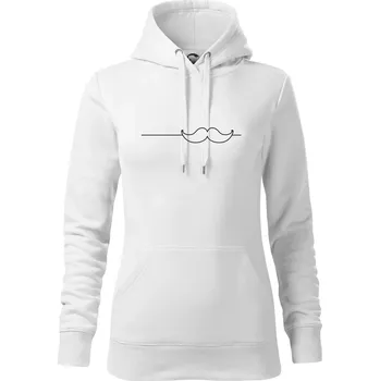 Dámská mikina Linka knírek - Mikina dámská Cape s kapucí - 2XL ( Bílá )