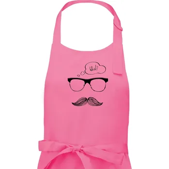 Kuchyňská zástěra Mustache what? - Pánská zástěra na vaření - Univerzální velikost ( Růžová )
