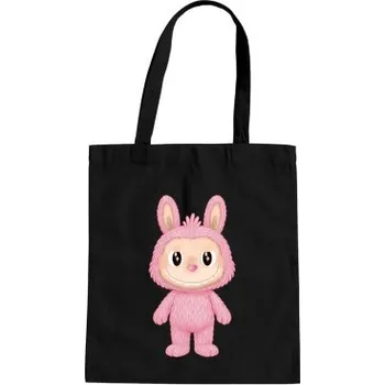 Žertovný předmět Plyšový Maskot Bubu Růžový - taška s potiskem pro fanoušky Labubu- Tričkový.cz