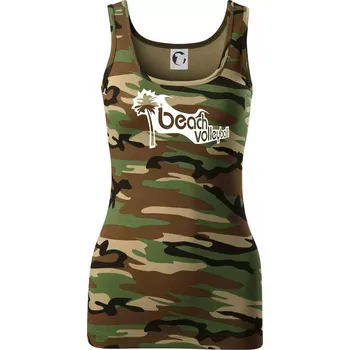 Beach volleyball obrys - Dámské Maskáčové tílko - M ( Hnědý maskáč )