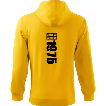 Pánská mikina Limited edition 1975 pruh - Mikina s kapucí na zip trendy zipper - L ( Žlutá )